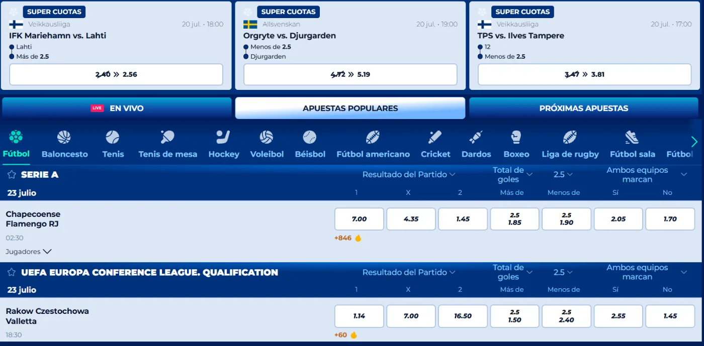 Bassbet Casino con apuestas deportivas, cuotas en vivo y próximos eventos