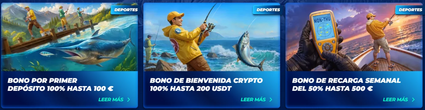Bassbet Casino con bonos deportivos de pesca, bienvenida, primer depósito y recarga semanal