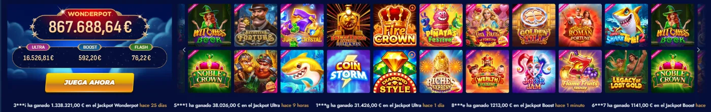 Bassbet Casino con jackpots progresivos y selección de tragamonedas
