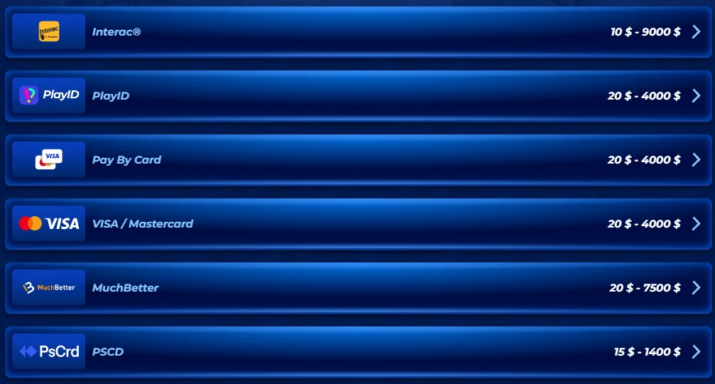 Bassbet Casino con métodos de pago disponibles para depósitos y retiros